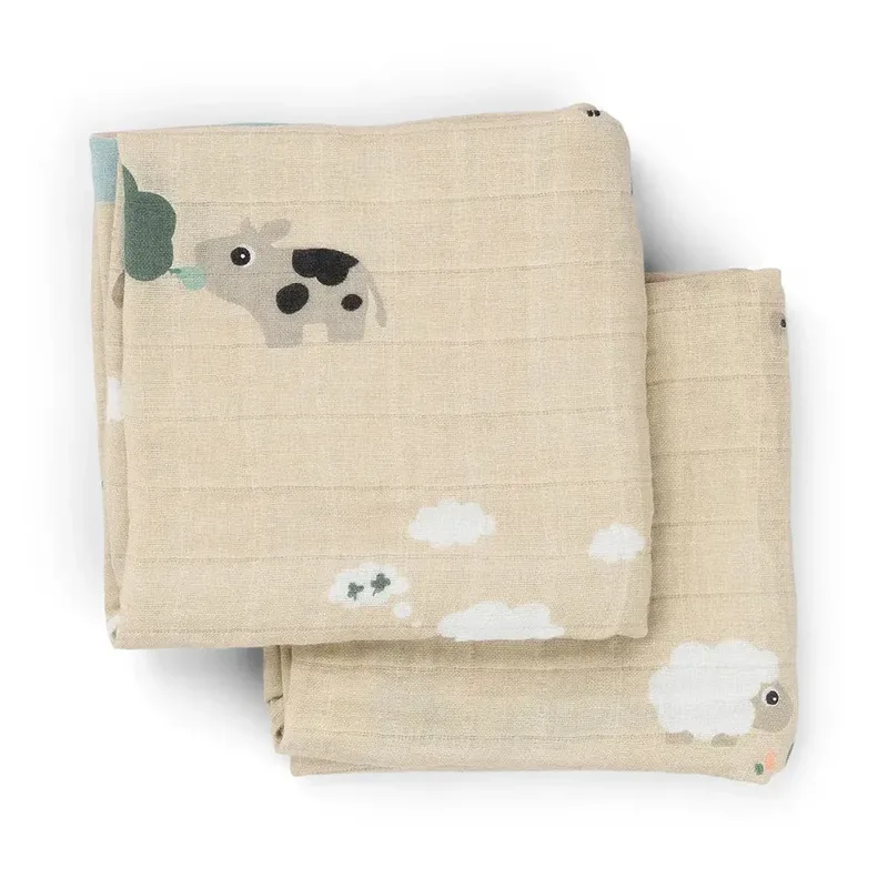 Hydrofiele Doek - Mousseline - 2-pack - 65x65 cm fra Done by Deer – produktbillede 2 af 2
