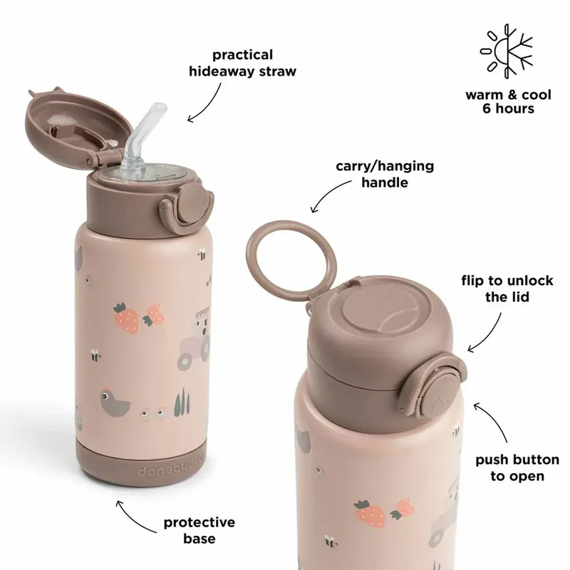 Insulated Tiny Farm 340ml Stro-fles de Done by Deer – photo produit 4 sur 6