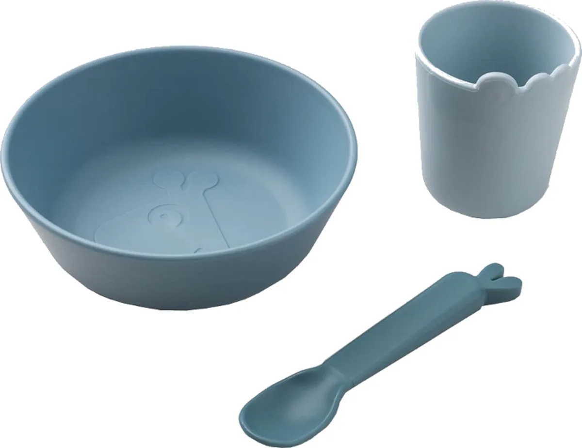 Kiddish First Meal Set Blue fra Done by Deer i Blå – produktbillede