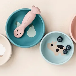 Kom - 2-pack - Silicone - Dotti - Blauw van Done by Deer – productfoto 4 van 4