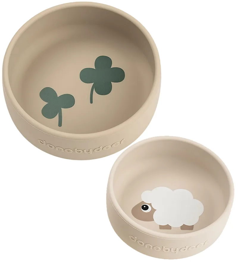 Sheepy Silikone Sæt Med 2 Skåle fra Done by Deer – produktbillede 1 af 4