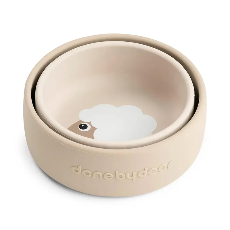 Sheepy Silikone Sæt Med 2 Skåle fra Done by Deer – produktbillede 2 af 4