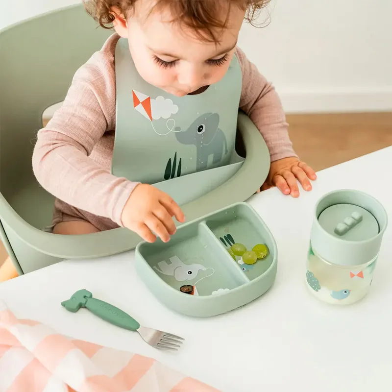 Playground Siliconen Slabbetje - 2 Stuks - Mix by Done by Deer in Green – product photo 5 of 6