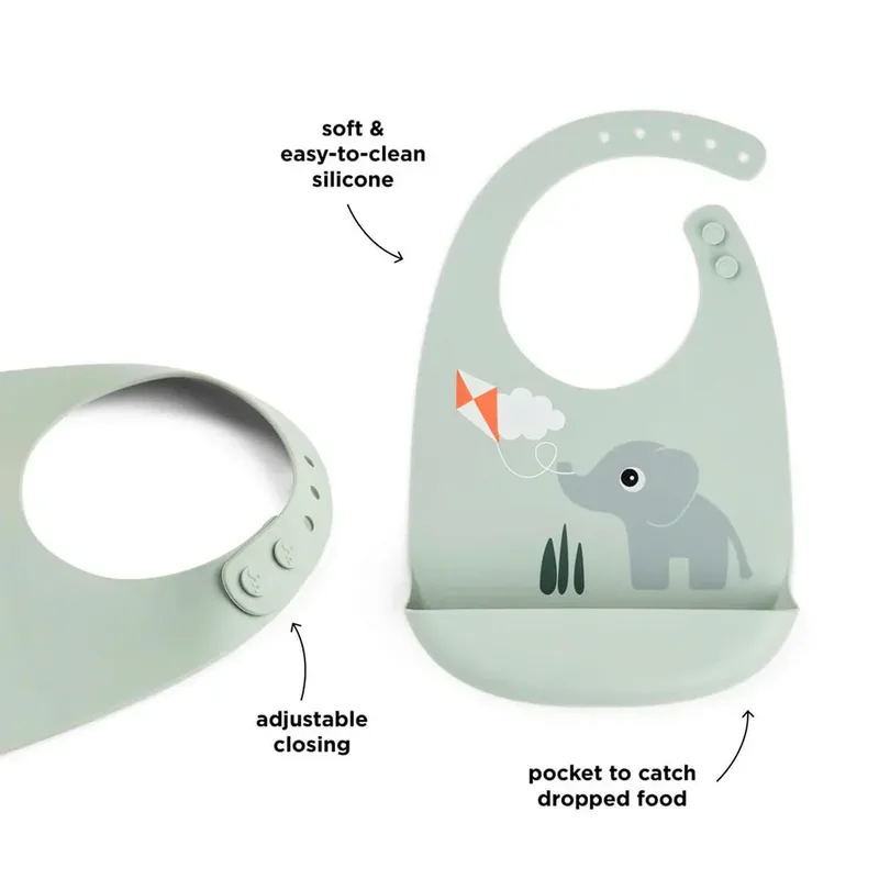 Playground Siliconen Slabbetje - 2 Stuks - Mix by Done by Deer in Green – product photo 4 of 6