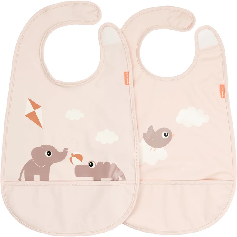 Playground Slabbetje Met Klittenband - 2 Stuks - Powder van Done by Deer in Roze – productfoto