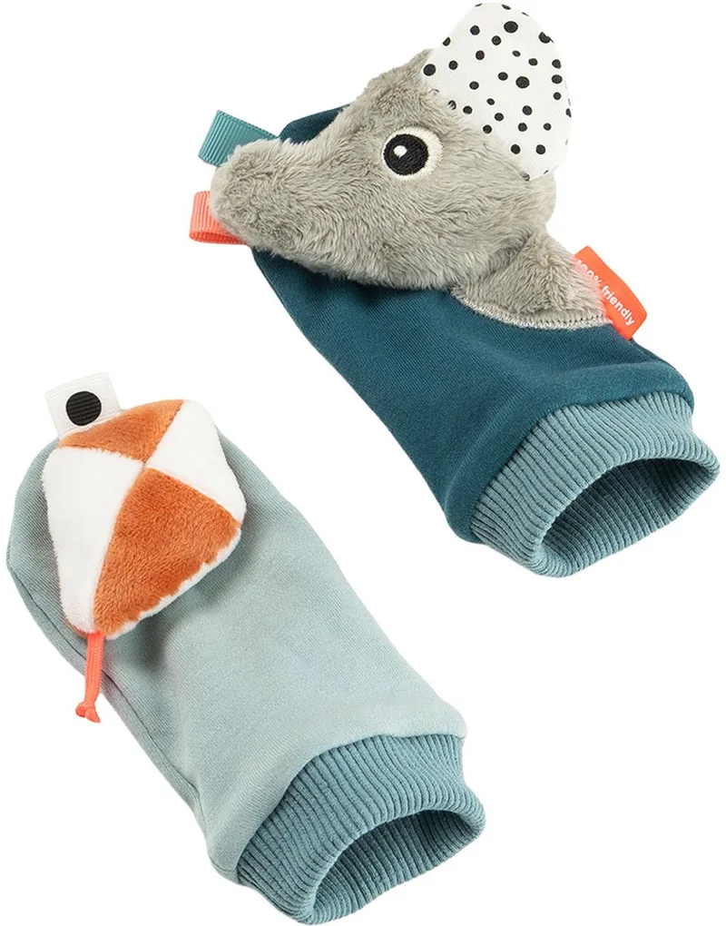 Playground Sokken Met Rammelaar - Blue van Done by Deer in Blauw – productfoto