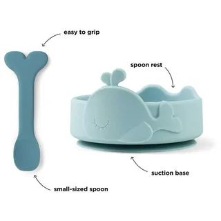 Silicone Stick&stay Wally Kom En Lepel Voor Baby´s van Done by Deer – productfoto 4 van 4