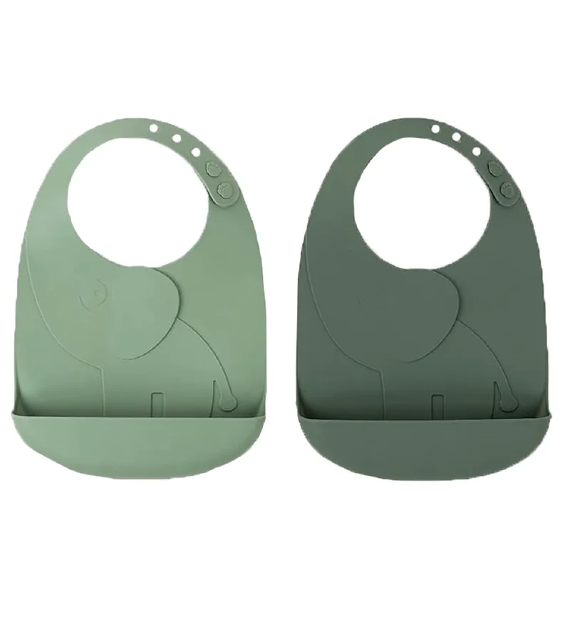 Slabbetjes m. Pocket - 2-pack - Silicone - Elphee G by Done by Deer – product photo