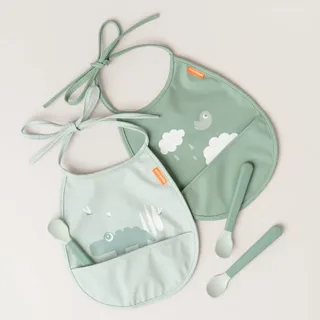 Slabbetjes - PU - 2-pack - Croco Green från Done by Deer – produktbild 5 av 6