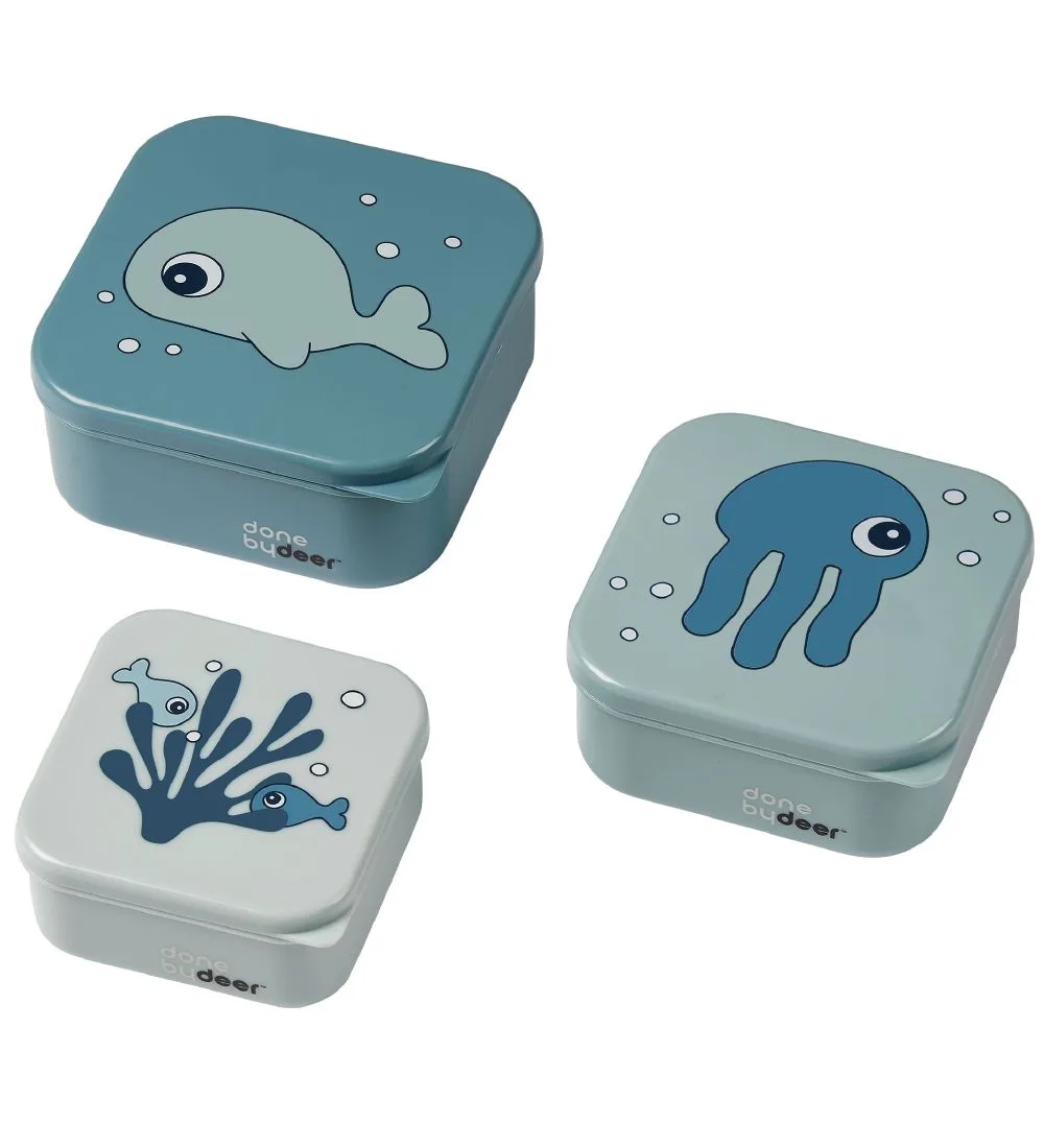 Snackbox - Sea Friends - 3-pack - Blauw van Done by Deer – productfoto
