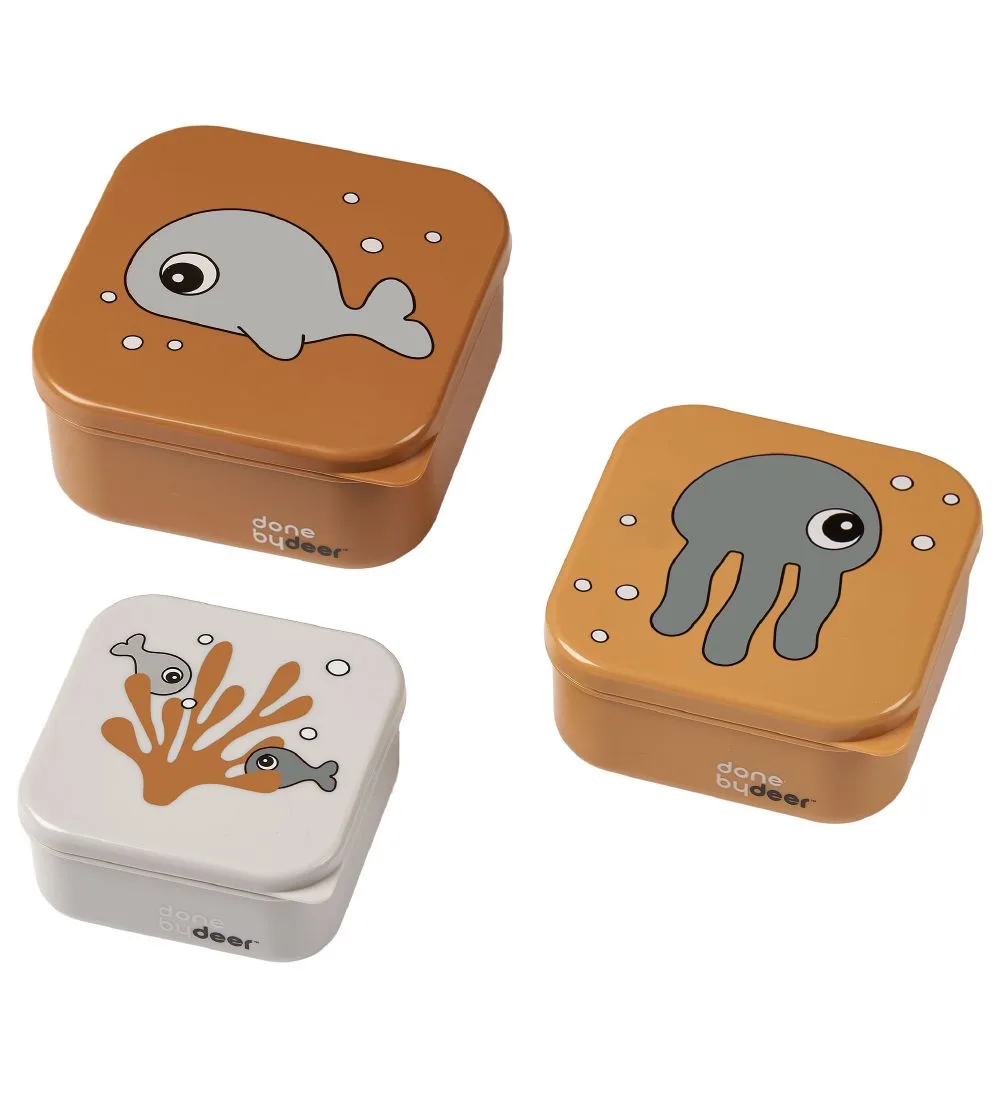 Snackbox - Sea Friends - 3-pack - Mustard by Done by Deer – product photo