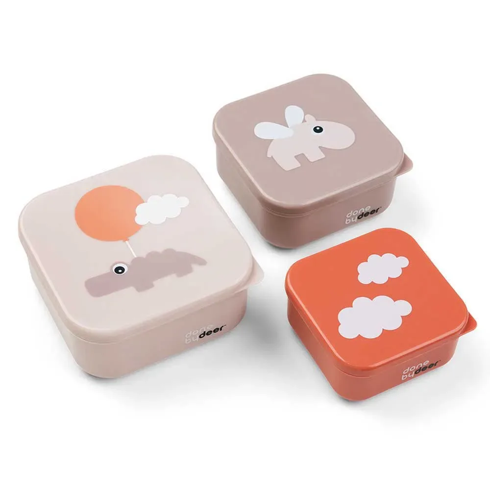 Snackbox Set 3 Stuks Blije Wolken van Done by Deer – productfoto
