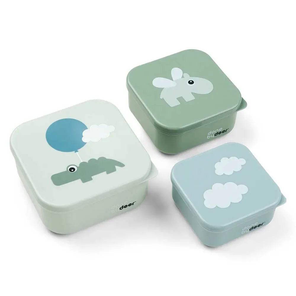 Snackbox Set 3 Stuks Vrolijke Wolken van Done by Deer – productfoto