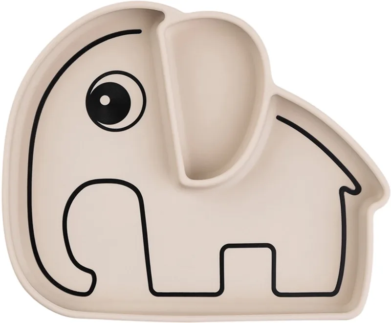 Assiette Antidérapante Elphee Silicone de Done by Deer en Beige – photo produit