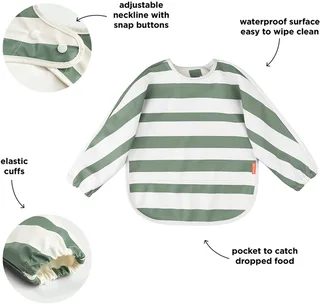 Stipes Slab Met Mouwen - Green by Done by Deer in Green – product photo 1 of 4