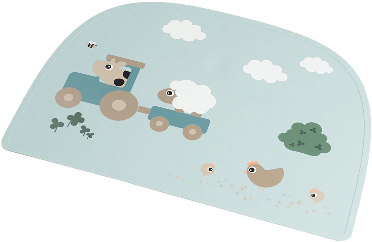 Tiny Farm Siliconen Placemat de Done by Deer en Bleu – photo produit