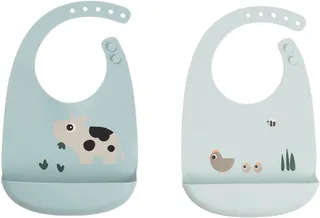 Tiny Farm Siliconen Slabbetje - 2 Stuks - Blue von Done by Deer in Blau – Produktfoto 1 von 5