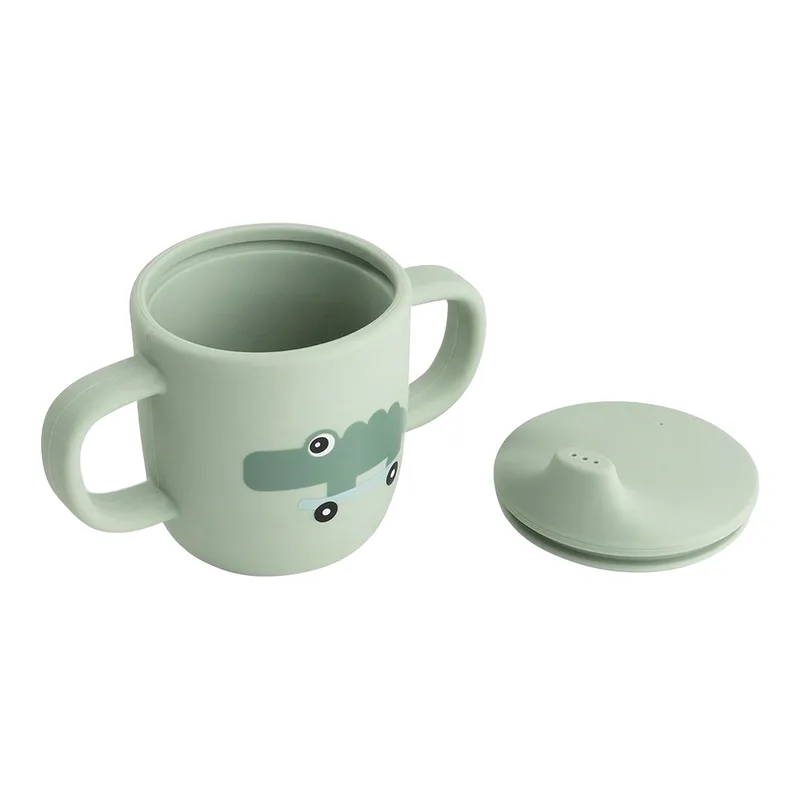 Tasse Avec Bec Verseur Et 2 Anses Silicone Playground de Done by Deer en Vert, 12 × 6,5 × 9 mm – photo produit