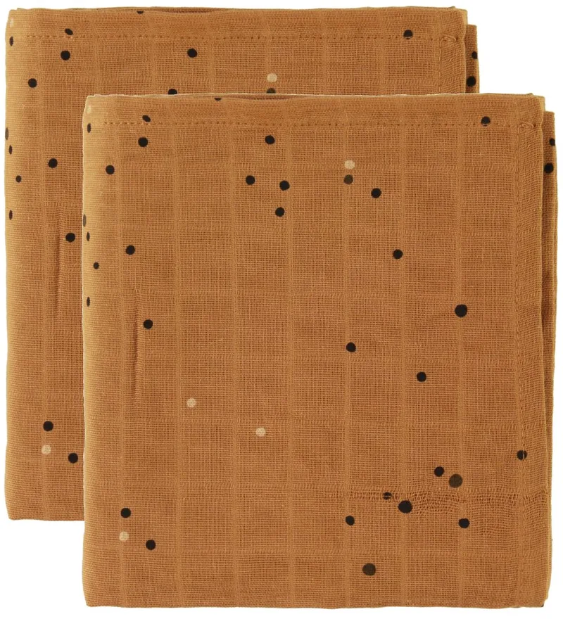 Wikkeldoek - 120x120 - 2-pack - Dreamy Dots - Musta fra Done by Deer – produktbillede