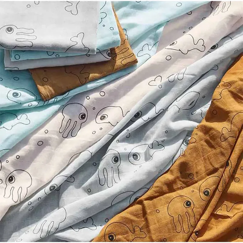 Wikkeldoek - 120x120 - 2 stk - Sea Friends - Grijs by Done by Deer – product photo 2 of 2