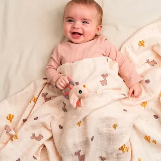 Wikkeldoek - Mousseline - Tulp - Poeder by Done by Deer – product photo 2 of 3
