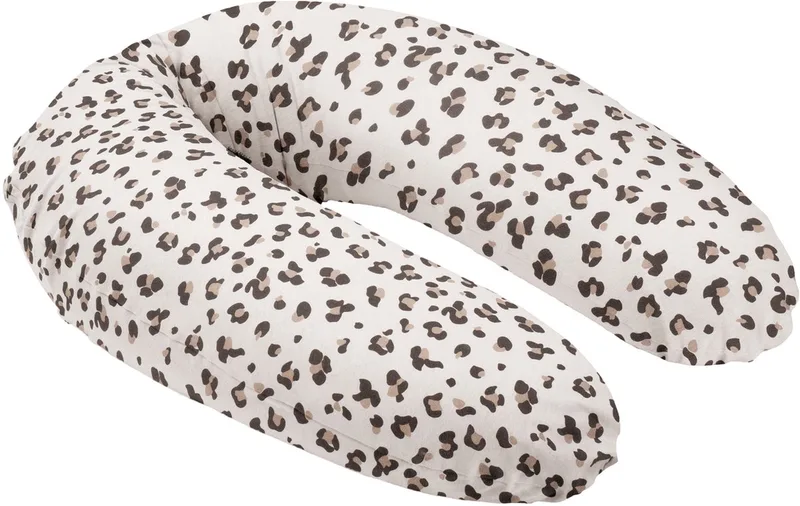 Buddy - Zwangerschapskussen & Voedingskussen - Ergonomisch - Microkorrels - Biologisch katoen - 180 cm van Doomoo in Leopard Cream – productfoto