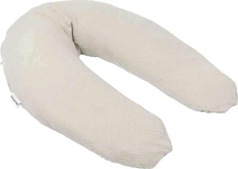 Comfy Big - Zwangerschapskussen & voedingskussen - Biologisch katoen - 190 cm van Doomoo in Tetra Almond – productfoto