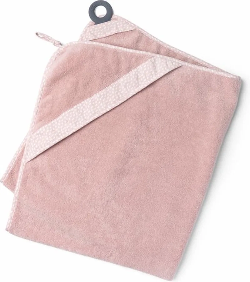 Dry'n Play - Maxi Badcape met bijtrijng - Hou jezelf droog tijdens badtijd - 90X100 cm - bio katoen de Doomoo en Rose – photo produit