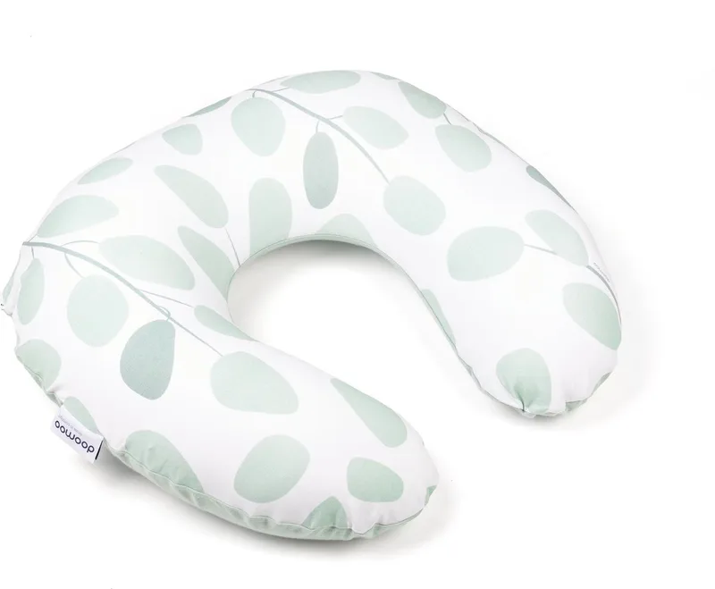 Softy - Klein Voedingskussen - Biologisch Katoen - 150 cm van Doomoo in Leaves Aqua Green – productfoto
