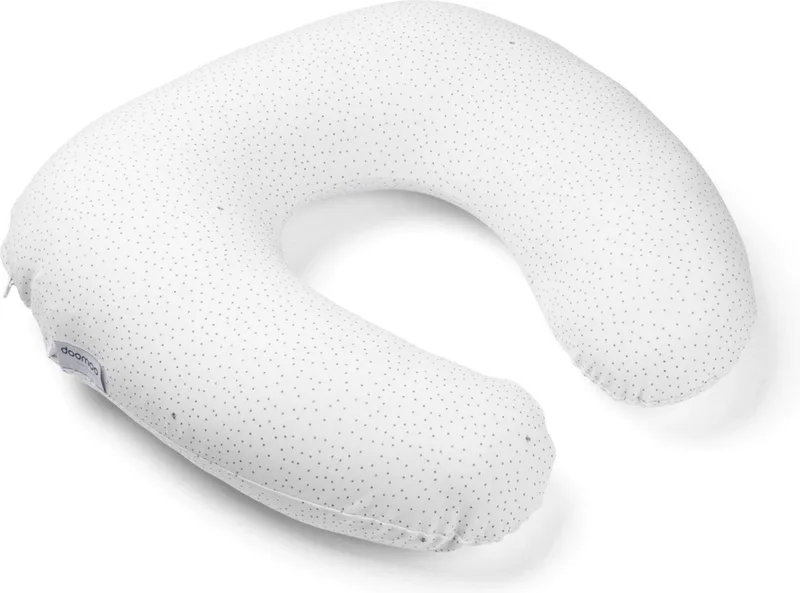 Softy - Klein Voedingskussen - Biologisch Katoen - 150cm van Doomoo in Silver Dots – productfoto