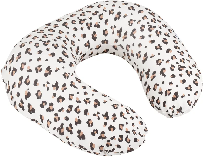 Softy - Voedingskussen & Nursing Pillow - Ergonomisch - Microkorrels - Biologisch katoen - Compact van Doomoo in Leopard Cream – productfoto