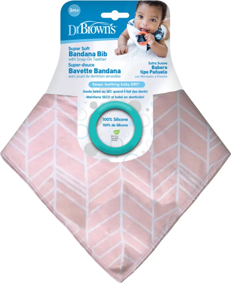 Ac127 Zakdoek-Slab Met Bijtring-Visgraat by Dr. Brown's in Pink – product photo