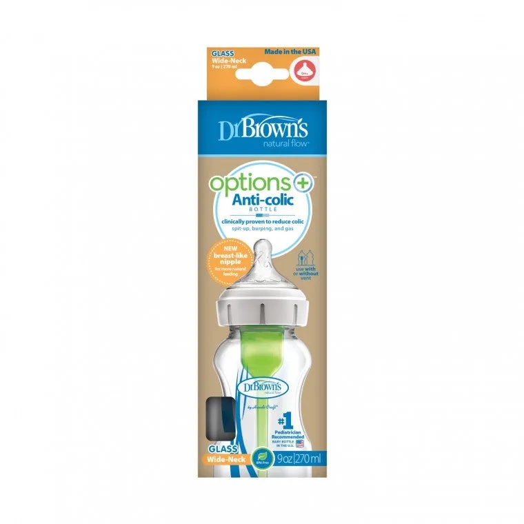 Fles Dr. Brown's Options+ Breed Glas 270ml fra Dr. Brown's – produktbillede 2 af 2