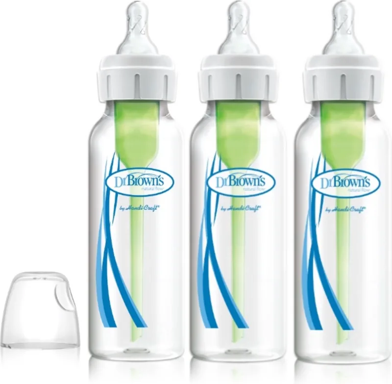 Options+ Anti-Colic Babyfles - Smalle halsfles - 250ml - 3 stuks från Dr. Brown's i Transparant – produktbild