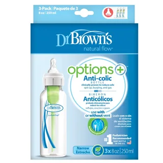 Options+ Anti-Colic Babyfles - Smalle halsfles - 250ml - 3 stuks von Dr. Brown's in Transparent – Produktfoto 2 von 3
