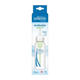 Options+ Anti-Colic Babyfles - Smalle halsfles - 250ml - Kunststof (BPA-vrij) by Dr. Brown's in Transparent – product photo 2 of 3