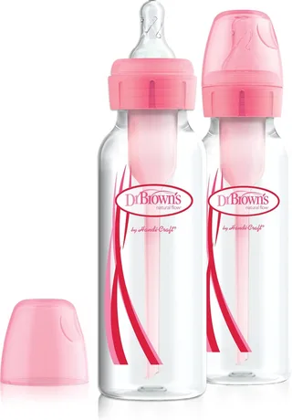 Options+ Anti-Colic Babyfles - Smalle halsfles - 250ml - Roze - 2 stuks von Dr. Brown's in Mehrfarbig – Produktfoto 1 von 2