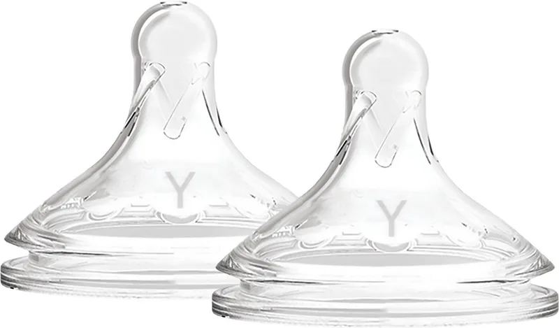 Options+ Flesspeen - Y-speen - Brede halsfles - 2 stuks van Dr. Brown's in Transparant – productfoto