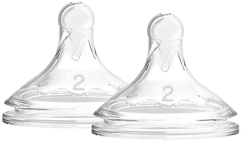 Options+ siliconen speen Level 2 brede hals - 2 stuks de Dr. Brown's en Transparent – photo produit