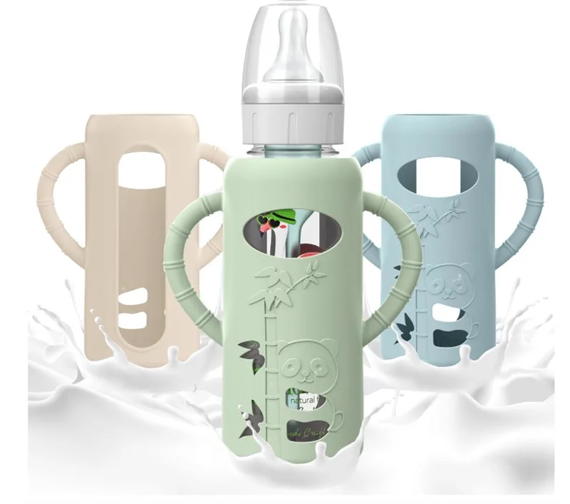 Siliconen Handvatten voor Babyflessen – 3 Stuks – Easy-Grip Bottle Handles – Voor Zelfstandig Drinken – BPA-vrij – Vanaf 4 Maanden från Dr. Brown's i Blauw – produktbild