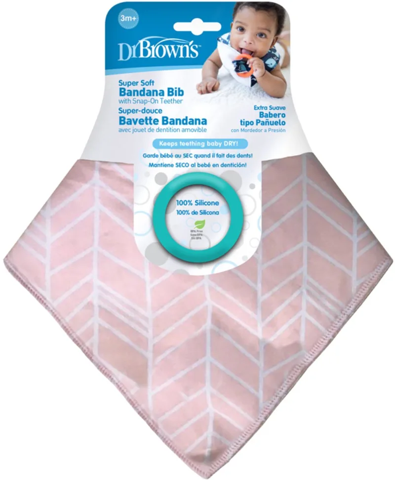 Slabetje Met Bijtring - Baby slabbetjes bandana stijl 3+ m de Dr. Brown's en Rose – photo produit