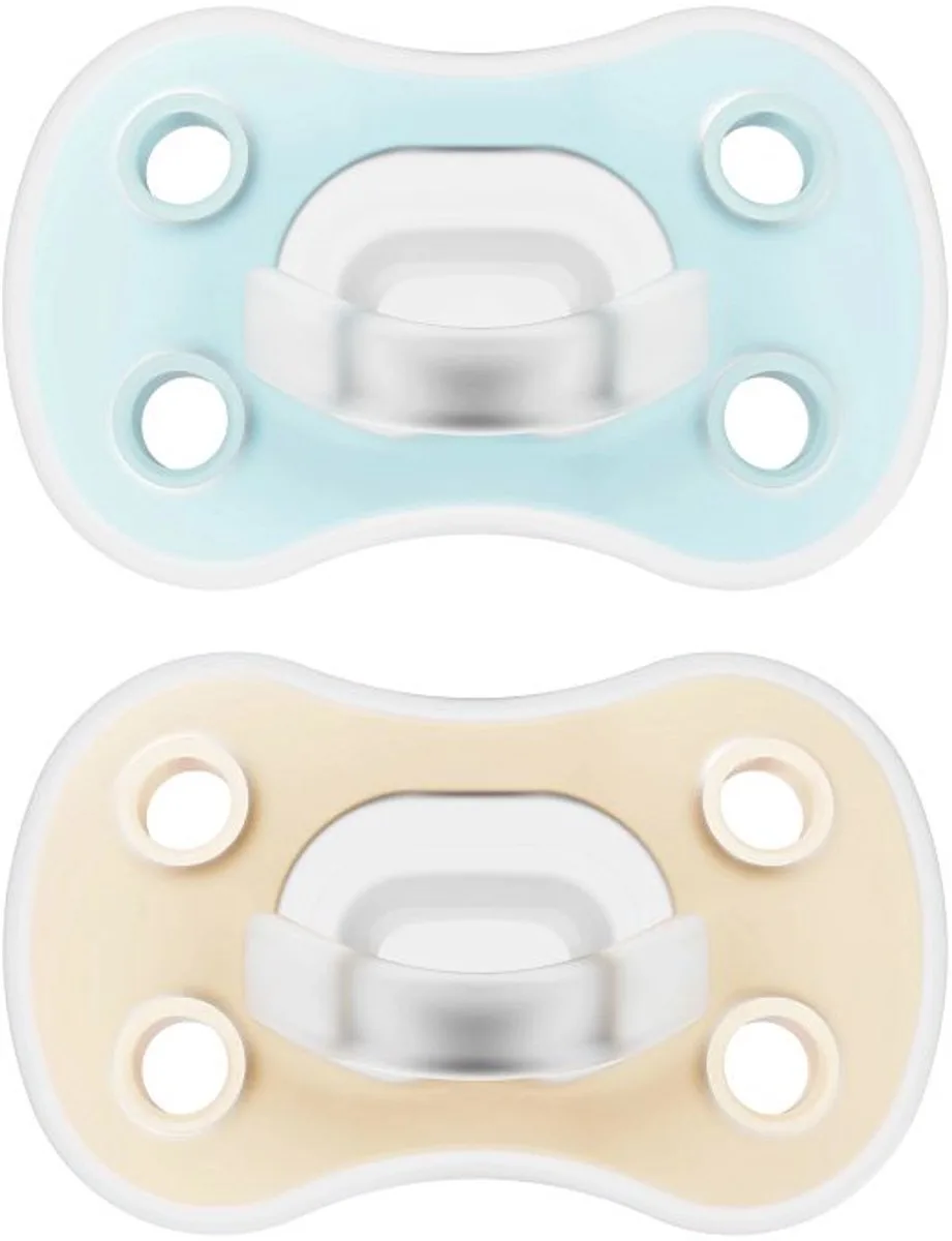 Symmetrische fopspeen fase 1 | blue & cream 2-pack by Dr. Brown's in Blue – product photo
