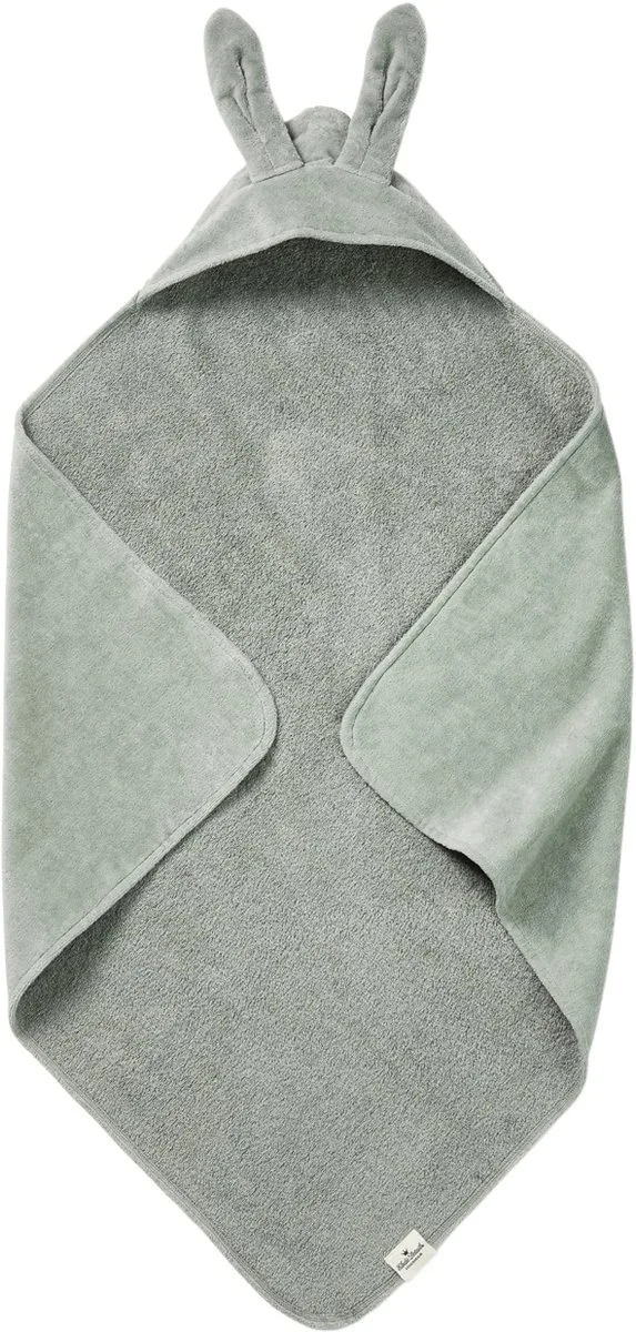 Badcape - Badcape Baby - Badcape - Badcape met capuchon - Kraamcadeau van Elodie Details in Mineral Green Bunny – productfoto 1 van 2