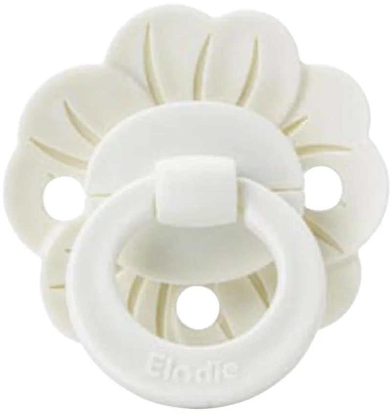 Binky Bloom newborn fopspeen 0-3 md latex rubber Vanilla White van Elodie Details in Wit – productfoto