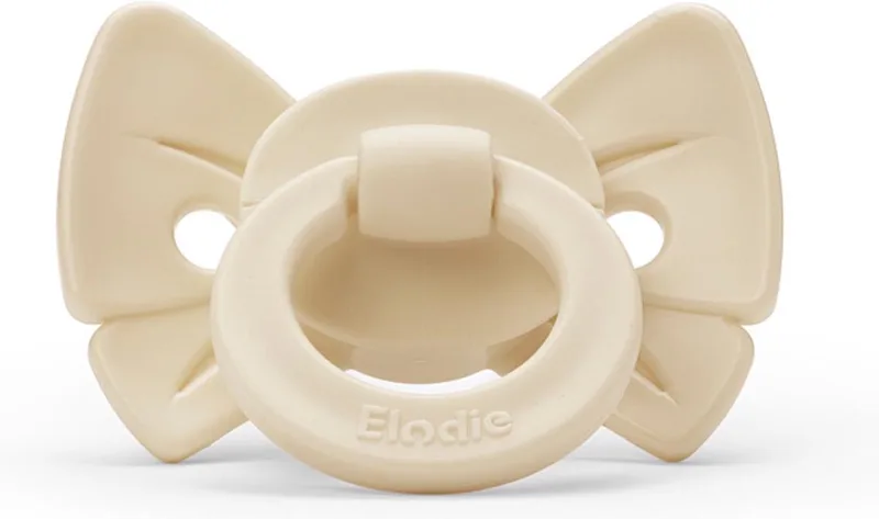 Binky Bow fopspenen - Fopspeen - 3mnd+ - Silicone speen - Oat White by Elodie Details in Oatmeal – product photo