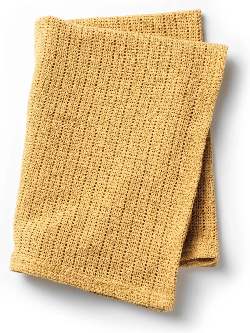Cellular Baby dekentje- Wiegdeken- Dekentje -Gold (75x100cm) by Elodie Details in Yellow – product photo