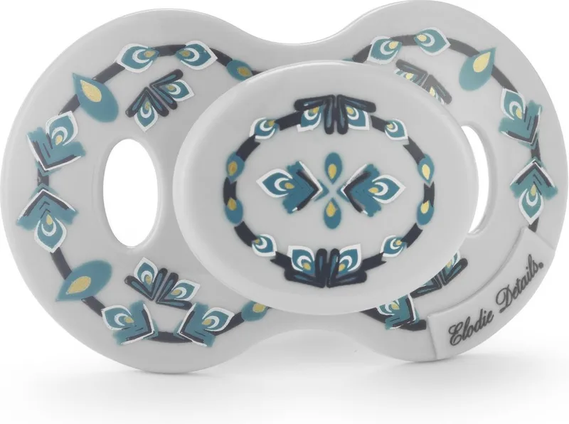 Fopspeen - Fopspeen 3 md+ - Orthodontische Silicone speen - 3m+ - Everest Feathers van Elodie Details in Wit – productfoto