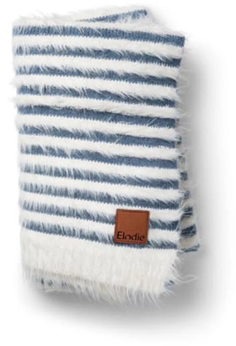 Furry Knit Deken - Wiegdeken - Dekentje baby - Babydeken - Dekentje - 100 cm x 75 cm by Elodie Details in Berry Blue – product photo