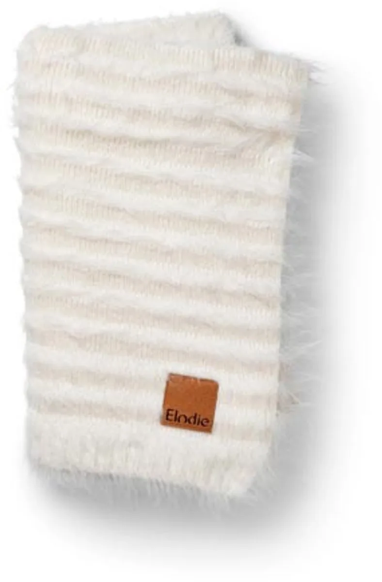 Furry Knit Deken - Wiegdeken - Dekentje baby - Babydeken - Dekentje - 100 cm x 75 cm by Elodie Details in Vanilla White – product photo