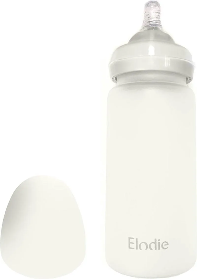 glazen babyfles - Baby flessen - Baby fles - Babyfles - Glazen flesjes - Babyflessen - 270 ml van Elodie Details in Vanilla white – productfoto